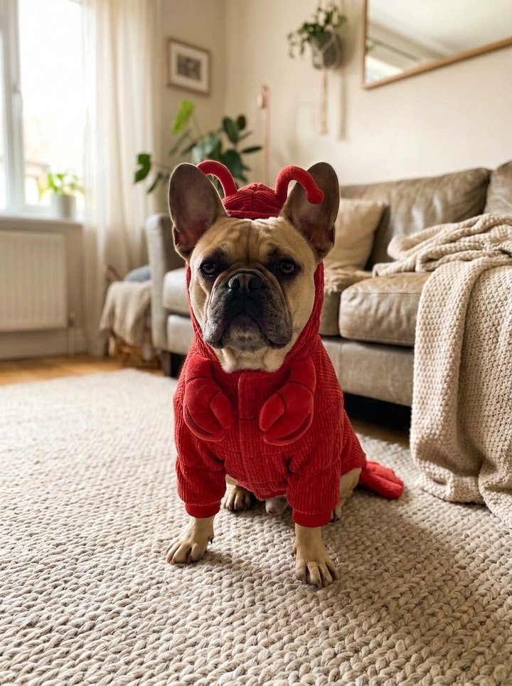 Sample French Bulldog in a Halloween costume