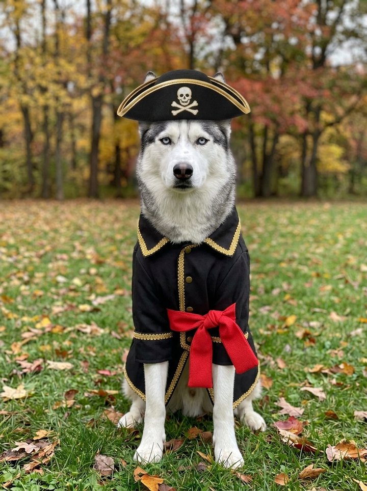 Sample Husky in a Halloween costume