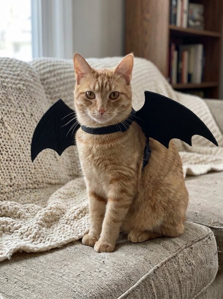 Bat wings costume: felt bat wings on an adjustable chest strap